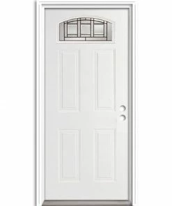 Best reviews of 🛒 ReliaBilt Front Doors Craftsman Glass 36-in x 80-in Steel Primed Prehung Single Front Door with Brickmould Morelight ⌛
