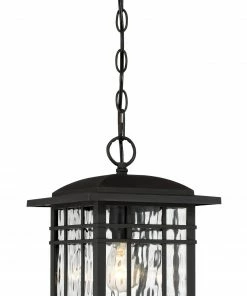 Outlet βοΈ Quoizel Pendant Lighting Canyon Black Craftsman Clear Glass Square Outdoor Pendant Light π