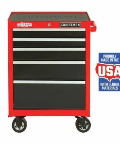 Wholesale 🔥 CRAFTSMAN Bottom Tool Cabinets 2000 Series 26.5-in W x 37.5-in H 5-Drawer Steel Rolling Tool Cabinet (Red) ⌛