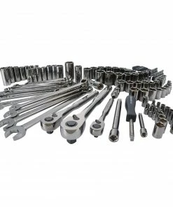 Outlet 🧨 CRAFTSMAN Mechanics Tool Sets 121-Piece Standard (SAE) and Metric Combination Gunmetal Chrome Mechanics Tool Set (1/4-in; 3/8-in) ❤️
