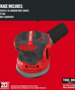 Coupon π CRAFTSMAN Power Sanders V20 20-Volt Cordless Random Orbital Sander with Dust Management π₯ 22 Coupon π CRAFTSMAN Power Sanders V20 20-Volt Cordless Random Orbital Sander with Dust Management π₯ -Craftsman Official Shop 09224775