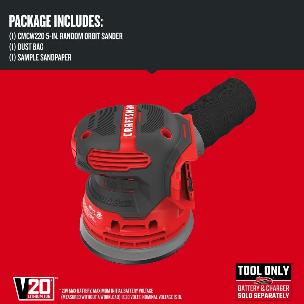 Coupon π CRAFTSMAN Power Sanders V20 20-Volt Cordless Random Orbital Sander with Dust Management π₯ 3 Coupon π CRAFTSMAN Power Sanders V20 20-Volt Cordless Random Orbital Sander with Dust Management π₯ - Image 3