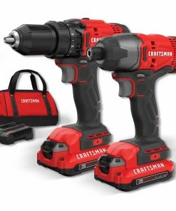 Discount 💯 CRAFTSMAN Power Tool Combo Kits V20 2-Tool 20-Volt Max Power Tool Combo Kit with Soft Case (2-Batteries Included and Charger Included) 🤩