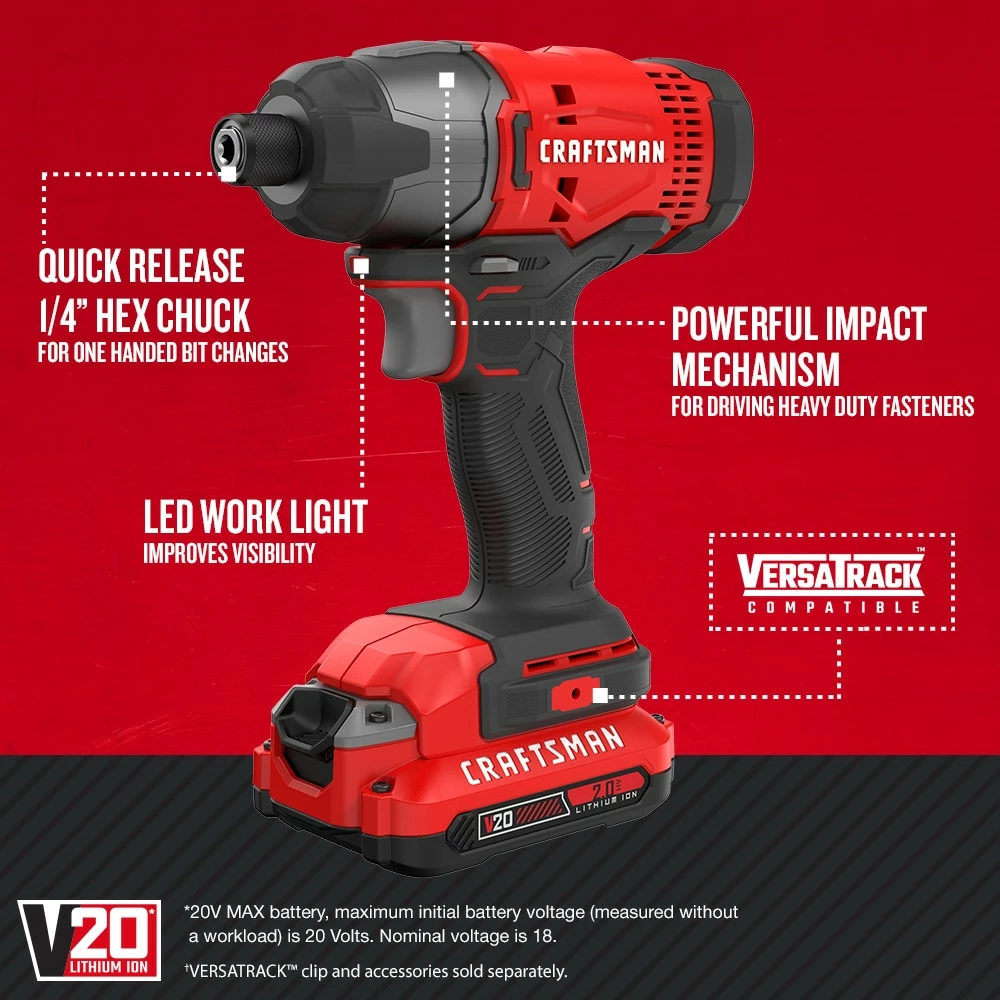 Best deal π CRAFTSMAN Impact Drivers V20 20-volt Max Variable Speed Cordless Impact Driver (2-Batteries Included) π― 7 Best deal π CRAFTSMAN Impact Drivers V20 20-volt Max Variable Speed Cordless Impact Driver (2-Batteries Included) π― - Image 7