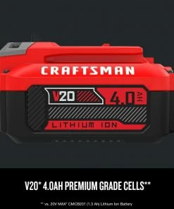Discount 😍 CRAFTSMAN Power Tool Batteries & Chargers V20 20-Volt Max 4 Amp-Hour Lithium Power Tool Battery 👏 -Craftsman Official Shop 09241744