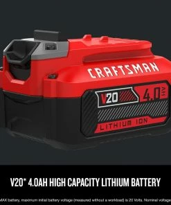 Discount 😍 CRAFTSMAN Power Tool Batteries & Chargers V20 20-Volt Max 4 Amp-Hour Lithium Power Tool Battery 👏 -Craftsman Official Shop 09241745