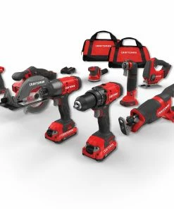 Best Sale 💯 CRAFTSMAN Power Tool Combo Kits V20 8-Tool 20-Volt Max Power Tool Combo Kit with Soft Case (2-Batteries Included and Charger Included) ❤️