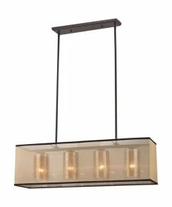 Best Pirce 🎉 Westmore by ELK Lighting Chandeliers Sandbar 4-Light Oil Rubbed Bronze Craftsman Chandelier 🎉