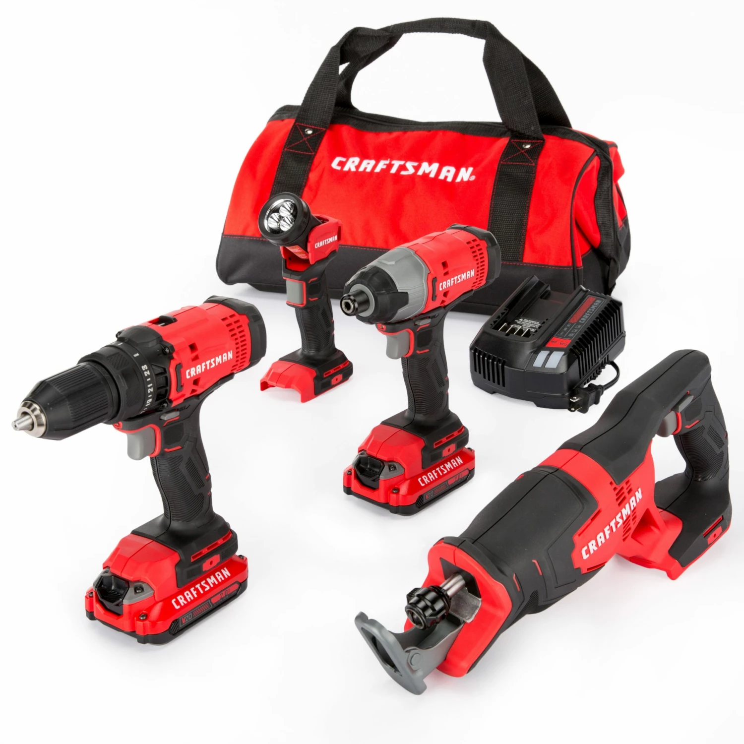 New π CRAFTSMAN Power Tool Combo Kits V20 4-Tool 20-Volt Max Power Tool Combo Kit with Soft Case (2-Batteries Included and Charger Included) β¨ 2 New π CRAFTSMAN Power Tool Combo Kits V20 4-Tool 20-Volt Max Power Tool Combo Kit with Soft Case (2-Batteries Included and Charger Included) β¨ - Image 2