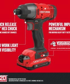 New π CRAFTSMAN Power Tool Combo Kits V20 4-Tool 20-Volt Max Power Tool Combo Kit with Soft Case (2-Batteries Included and Charger Included) β¨ 32 New π CRAFTSMAN Power Tool Combo Kits V20 4-Tool 20-Volt Max Power Tool Combo Kit with Soft Case (2-Batteries Included and Charger Included) β¨ -Craftsman Official Shop 09653160