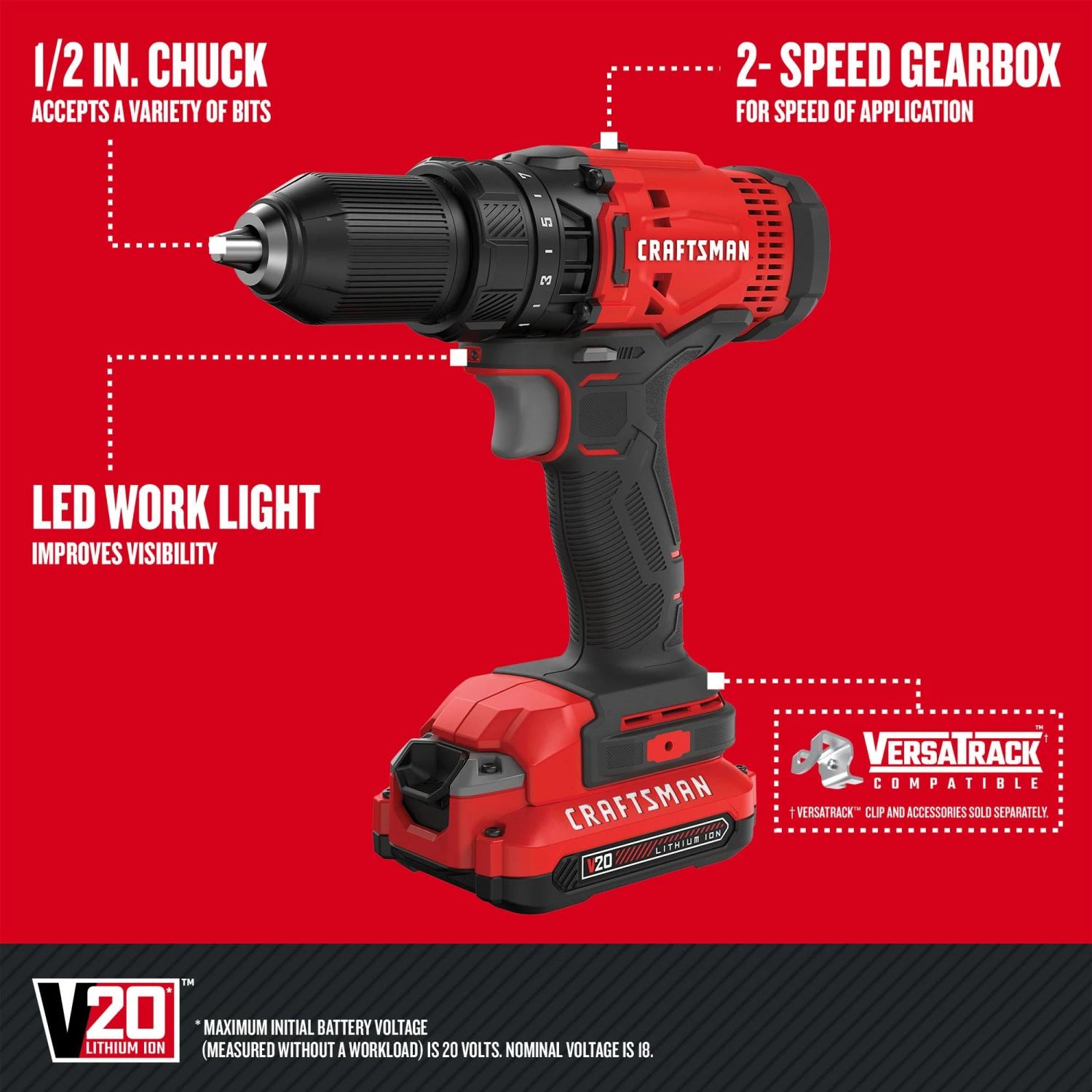 New π CRAFTSMAN Power Tool Combo Kits V20 4-Tool 20-Volt Max Power Tool Combo Kit with Soft Case (2-Batteries Included and Charger Included) β¨ 11 New π CRAFTSMAN Power Tool Combo Kits V20 4-Tool 20-Volt Max Power Tool Combo Kit with Soft Case (2-Batteries Included and Charger Included) β¨ - Image 11