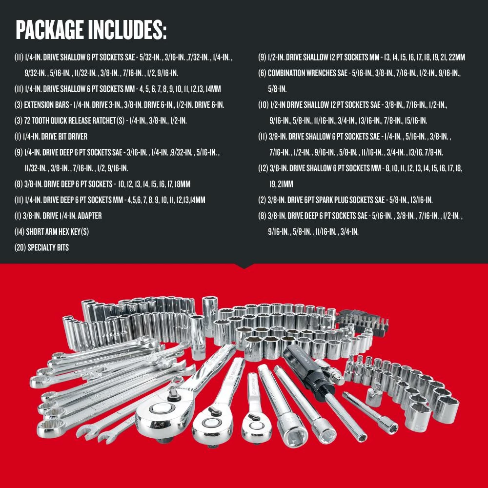 Best Sale π CRAFTSMAN Mechanics Tool Sets 159-Piece Standard (SAE) and Metric Combination Polished Chrome Mechanics Tool Set (1/4-in; 3/8-in) βοΈ 3 Best Sale π CRAFTSMAN Mechanics Tool Sets 159-Piece Standard (SAE) and Metric Combination Polished Chrome Mechanics Tool Set (1/4-in; 3/8-in) βοΈ - Image 3