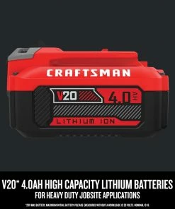 Discount π₯ CRAFTSMAN Power Tool Batteries & Chargers V20 20-Volt Max 2-Pack 4 Amp-Hour; 4 Amp-Hour Lithium Power Tool Battery π€© 12 Discount π₯ CRAFTSMAN Power Tool Batteries & Chargers V20 20-Volt Max 2-Pack 4 Amp-Hour; 4 Amp-Hour Lithium Power Tool Battery π€© -Craftsman Official Shop 10145269