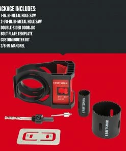 Outlet ⌛ CRAFTSMAN Hole Saws & Kits 6-Piece Set Bi-metal Arbored Adjustable Door Lock Kit Set 💯 -Craftsman Official Shop 10158976