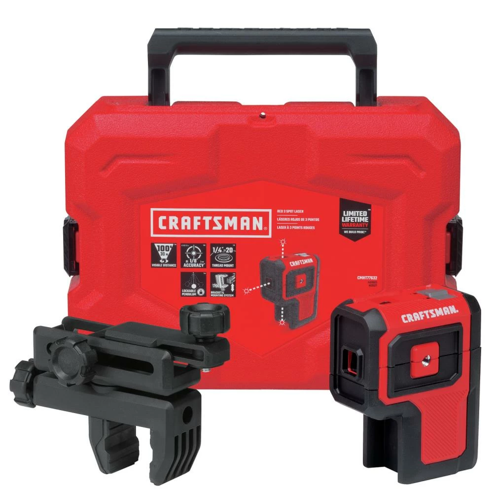 Cheap ๐งจ CRAFTSMAN Laser Levels 100-ft Red Beam Self-Leveling Line Generator 3 Spot Laser Level Kit with Plumb Points with Hard Case ๐ 6 Cheap ๐งจ CRAFTSMAN Laser Levels 100-ft Red Beam Self-Leveling Line Generator 3 Spot Laser Level Kit with Plumb Points with Hard Case ๐ - Image 6