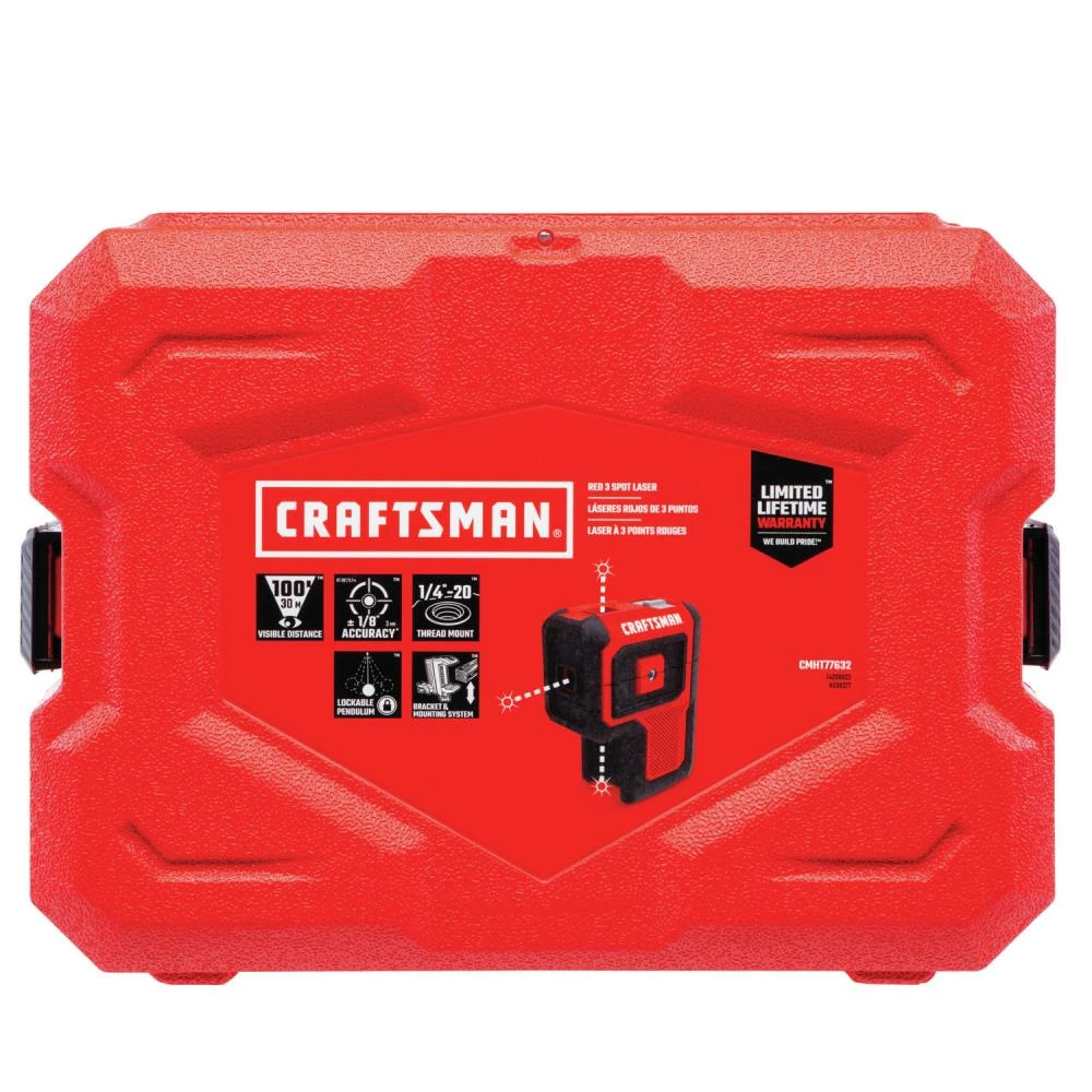 Cheap ๐งจ CRAFTSMAN Laser Levels 100-ft Red Beam Self-Leveling Line Generator 3 Spot Laser Level Kit with Plumb Points with Hard Case ๐ 7 Cheap ๐งจ CRAFTSMAN Laser Levels 100-ft Red Beam Self-Leveling Line Generator 3 Spot Laser Level Kit with Plumb Points with Hard Case ๐ - Image 7