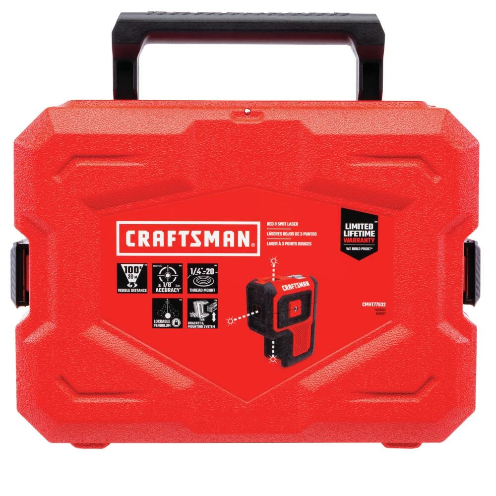 Cheap ๐งจ CRAFTSMAN Laser Levels 100-ft Red Beam Self-Leveling Line Generator 3 Spot Laser Level Kit with Plumb Points with Hard Case ๐ 8 Cheap ๐งจ CRAFTSMAN Laser Levels 100-ft Red Beam Self-Leveling Line Generator 3 Spot Laser Level Kit with Plumb Points with Hard Case ๐ - Image 8