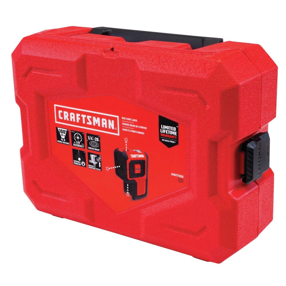 Cheap ๐งจ CRAFTSMAN Laser Levels 100-ft Red Beam Self-Leveling Line Generator 3 Spot Laser Level Kit with Plumb Points with Hard Case ๐ 9 Cheap ๐งจ CRAFTSMAN Laser Levels 100-ft Red Beam Self-Leveling Line Generator 3 Spot Laser Level Kit with Plumb Points with Hard Case ๐ - Image 9