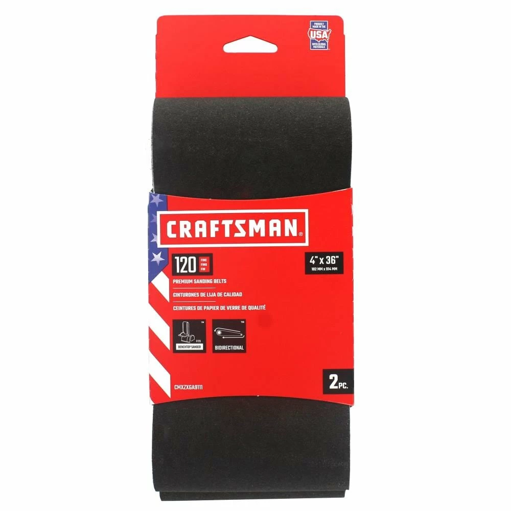 Best Pirce β¨ CRAFTSMAN Power Tool Sandpaper 4 In x 36 In Z/O Belt 120 Grt 2pk 2-Piece Zirconia Alumina 120-Grit Belt Sandpaper π 1 Best Pirce β¨ CRAFTSMAN Power Tool Sandpaper 4 In x 36 In Z/O Belt 120 Grt 2pk 2-Piece Zirconia Alumina 120-Grit Belt Sandpaper π
