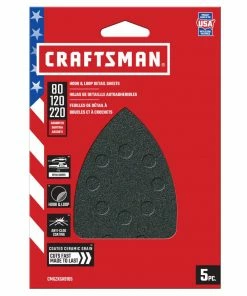 Hot Sale 👍 CRAFTSMAN Power Tool Sandpaper Ceramic Mouse Sht Asst Grit 5pk 5-Piece Ceramic Alumina Multi-grade Pack Detail Sandpaper 🎉