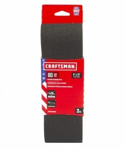 Flash Sale ⌛ CRAFTSMAN Power Tool Sandpaper 3 In x 21 In Z/O Belt 80 Grit 2pk 2-Piece Zirconia Alumina 80-Grit Belt Sandpaper 👍