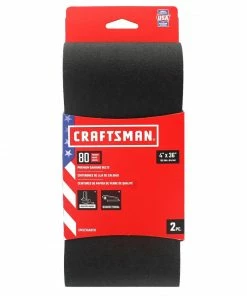 Wholesale ✔️ CRAFTSMAN Power Tool Sandpaper 4 In x 36 In Z/O Belt 80 Grit 2pk 2-Piece Zirconia Alumina 80-Grit Belt Sandpaper ❤️