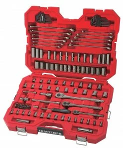 Outlet 🧨 CRAFTSMAN Mechanics Tool Sets 121-Piece Standard (SAE) and Metric Combination Gunmetal Chrome Mechanics Tool Set (1/4-in; 3/8-in) ❤️ -Craftsman Official Shop 11213199