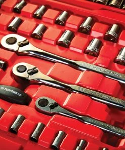 Outlet 🧨 CRAFTSMAN Mechanics Tool Sets 121-Piece Standard (SAE) and Metric Combination Gunmetal Chrome Mechanics Tool Set (1/4-in; 3/8-in) ❤️ -Craftsman Official Shop 11213202