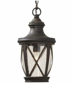 Best reviews of ✨ allen + roth Pendant Lighting Castine Bronze Craftsman Seeded Glass Lantern LED Outdoor Pendant Light ✨
