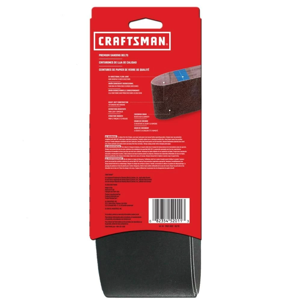 Best Pirce β¨ CRAFTSMAN Power Tool Sandpaper 4 In x 36 In Z/O Belt 120 Grt 2pk 2-Piece Zirconia Alumina 120-Grit Belt Sandpaper π 2 Best Pirce β¨ CRAFTSMAN Power Tool Sandpaper 4 In x 36 In Z/O Belt 120 Grt 2pk 2-Piece Zirconia Alumina 120-Grit Belt Sandpaper π - Image 2