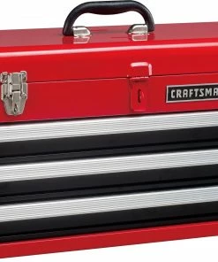 Budget β€οΈ CRAFTSMAN Portable Tool Boxes Portable 20.5-in Ball-bearing 3-Drawer Red Steel Lockable Tool Box π