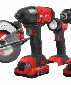 Best Sale 😀 CRAFTSMAN Power Tool Combo Kits V20 4-Tool 20-Volt Max Power Tool Combo Kit Case (2-Batteries Included and Charger Included) ❤️