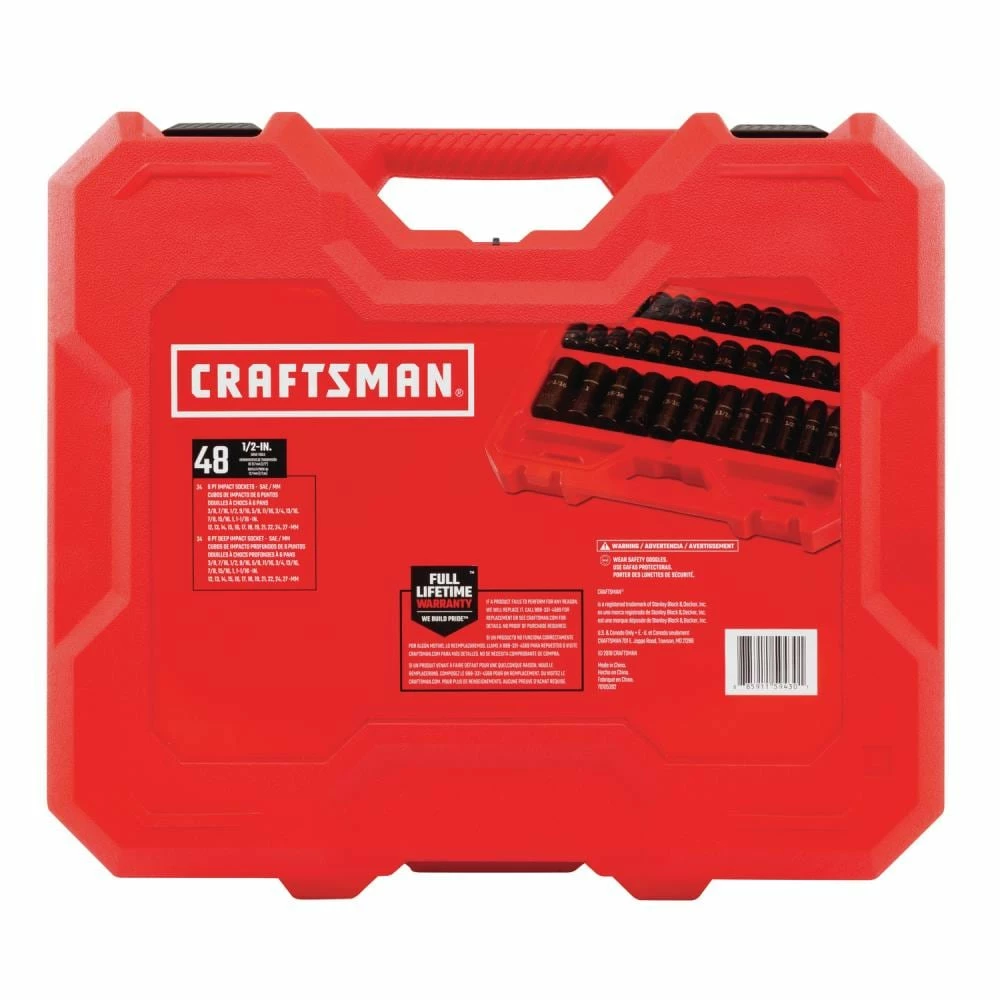 Outlet π CRAFTSMAN Impact Sockets & Impact Socket Sets 48-Piece Standard (SAE) and Metric Combination 1/2-in Drive Set 6-Point Impact Socket Set π― 4 Outlet π CRAFTSMAN Impact Sockets & Impact Socket Sets 48-Piece Standard (SAE) and Metric Combination 1/2-in Drive Set 6-Point Impact Socket Set π― - Image 4