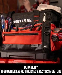 Cheap 👏 CRAFTSMAN Tool Bags VERSASTACK Red/Black Polyester 17-in Zippered Tool Bag 🔥 -Craftsman Official Shop 12182026