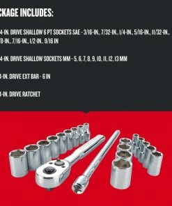 Budget ❤️ CRAFTSMAN Mechanics Tool Sets 20-Piece Standard (SAE) and Metric Combination Polished Chrome Mechanics Tool Set (1/4-in) ⭐ -Craftsman Official Shop 12191036