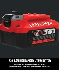 Best Sale 🛒 CRAFTSMAN Power Tool Batteries & Chargers V20 20-Volt Max 6 Amp-Hour Lithium Power Tool Battery 🎉 -Craftsman Official Shop 12232009