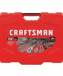 Discount 👍 CRAFTSMAN Mechanics Tool Sets 150-Piece Standard (SAE) and Metric Combination Gunmetal Chrome Mechanics Tool Set (1/4-in; 3/8-in) ⭐ -Craftsman Official Shop 12259351