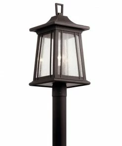 Top 10 🎉 Kichler Post Light Parts Taden 150-Watt 21.5-in Rubbed Bronze Craftsman Light Post Lantern 💯