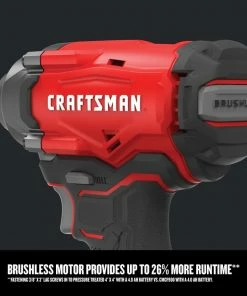 Promo 😀 CRAFTSMAN Impact Wrenches V20-Amp 20-volt Max Variable Speed Brushless 1/2-in Drive Cordless Impact Wrench (Tool Only) 🛒 -Craftsman Official Shop 13734149