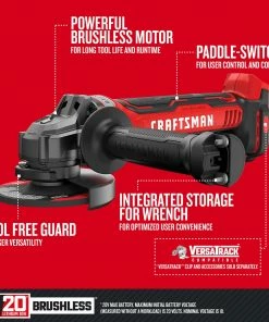 Cheapest 🔔 CRAFTSMAN Angle Grinders V20 4.5-in 20-Volt Max Paddle Switch Brushless Cordless Angle Grinder ⌛ -Craftsman Official Shop 14151726