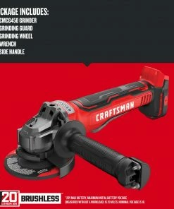 Cheapest 🔔 CRAFTSMAN Angle Grinders V20 4.5-in 20-Volt Max Paddle Switch Brushless Cordless Angle Grinder ⌛ -Craftsman Official Shop 14151727