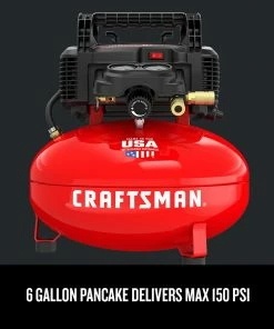 Hot Sale 👍 CRAFTSMAN Air Compressors 6-Gallon Single Stage Portable Electric Pancake Air Compressor 🎉 -Craftsman Official Shop 14206726