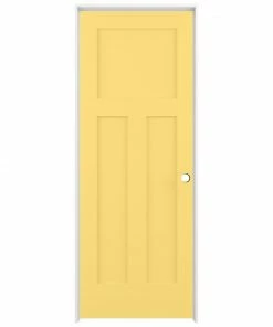 Coupon ⭐ ReliaBilt Prehung Interior Doors Shaker 36-in x 80-in Marigold 3-Panel Craftsman Solid Core Prefinished Pine MDF Left Hand Inswing Single Prehung Interior Door 🤩