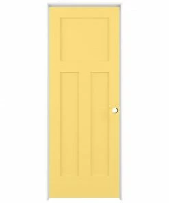 Buy 💯 ReliaBilt Prehung Interior Doors Shaker 32-in x 80-in Marigold 3-Panel Craftsman Solid Core Prefinished Pine MDF Left Hand Inswing Single Prehung Interior Door 😀