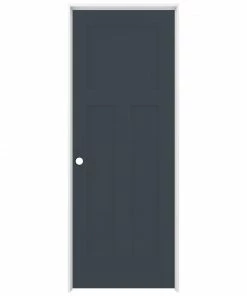 Deals ❤️ ReliaBilt Prehung Interior Doors Shaker 28-in x 80-in Slate 3-Panel Craftsman Solid Core Prefinished Pine MDF Right Hand Inswing Single Prehung Interior Door 🎁