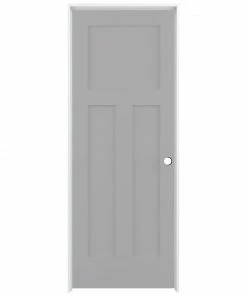 Craftsman Official Shop 28 New ๐ American Building Supply Prehung Interior Doors Shaker 28-in x 80-in Driftwood 3-Panel Craftsman Solid Core Prefinished Pine MDF Left Hand Inswing Single Prehung Interior Door ๐