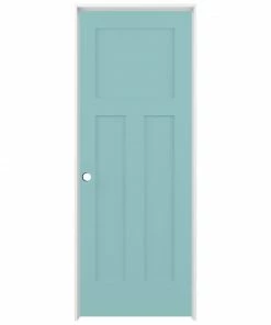 New 💯 American Building Supply Prehung Interior Doors Shaker 36-in x 80-in Sea Mist 3-Panel Craftsman Solid Core Prefinished Pine MDF Right Hand Inswing Single Prehung Interior Door 🎉
