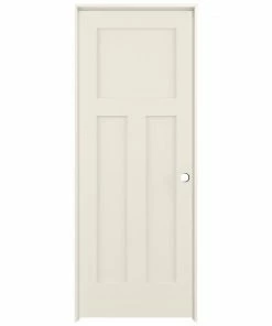 Deals 🌟 American Building Supply Prehung Interior Doors Shaker 28-in x 80-in Moonglow 3-Panel Craftsman Solid Core Prefinished Pine MDF Left Hand Inswing Single Prehung Interior Door 💯
