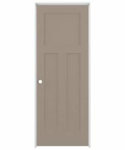 Buy 💯 American Building Supply Prehung Interior Doors Shaker 32-in x 80-in Sand Piper 3-Panel Craftsman Solid Core Prefinished Pine MDF Left Hand Inswing Single Prehung Interior Door 🧨