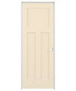 Flash Sale 👏 American Building Supply Prehung Interior Doors Shaker 24-in x 80-in Cream-n-sugar 3-Panel Craftsman Solid Core Prefinished Pine MDF Left Hand Inswing Single Prehung Interior Door 🎉